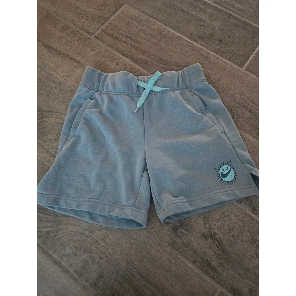 Nike Sun Club Shorts Kids Size Large Blue Smile‎ Logo Activewear Casual Sweats